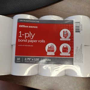 Calculator/Cash Register Paper Rolls-QTY 10 NIP-2.75" x 128'